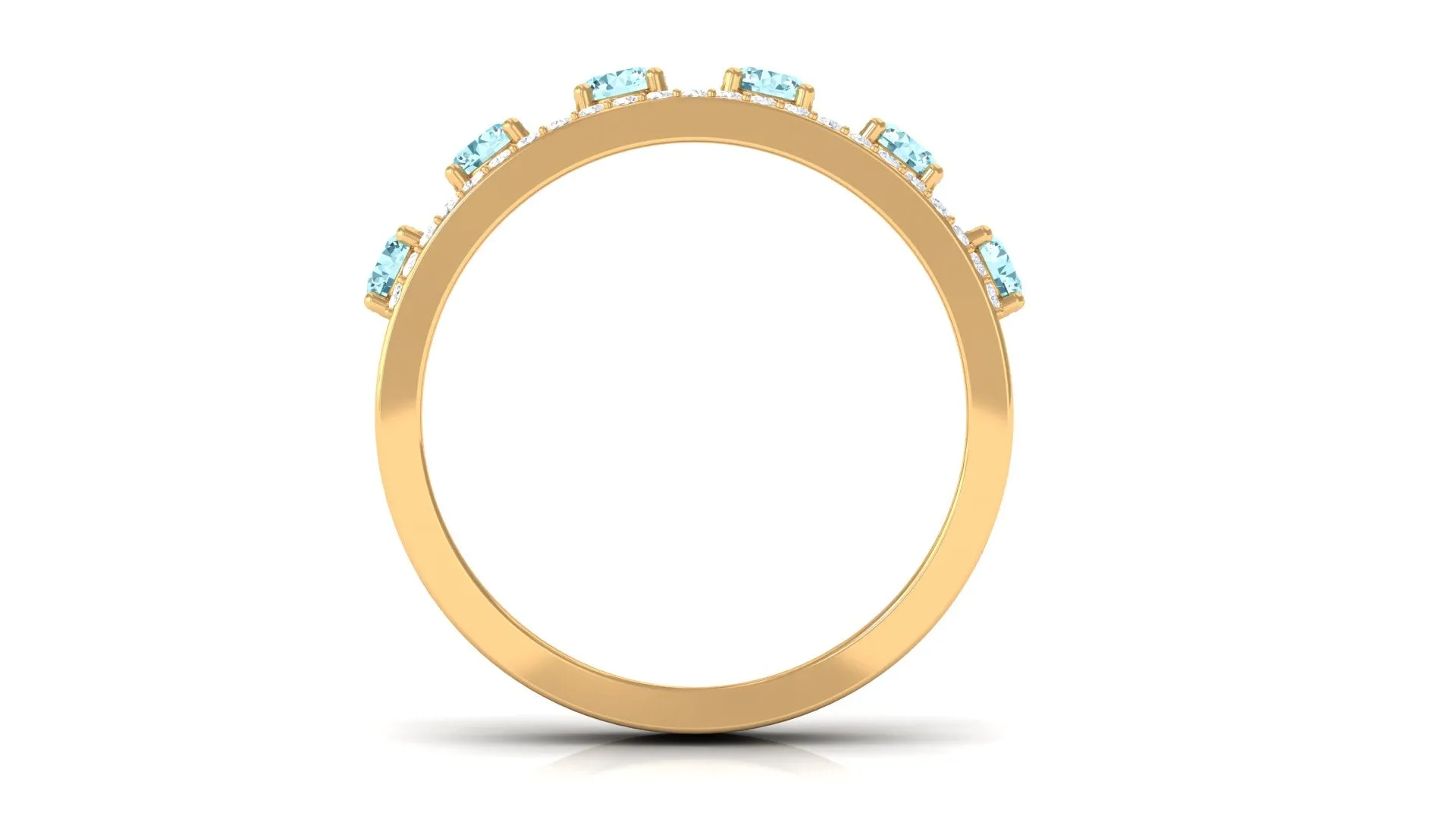 Natural Aquamarine and Diamond Anniversary Ring