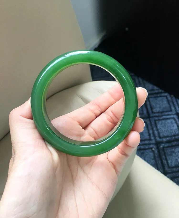 Natural Jade Bangle Nephrite Bangle Internal Diameter 57.3mm NBE028