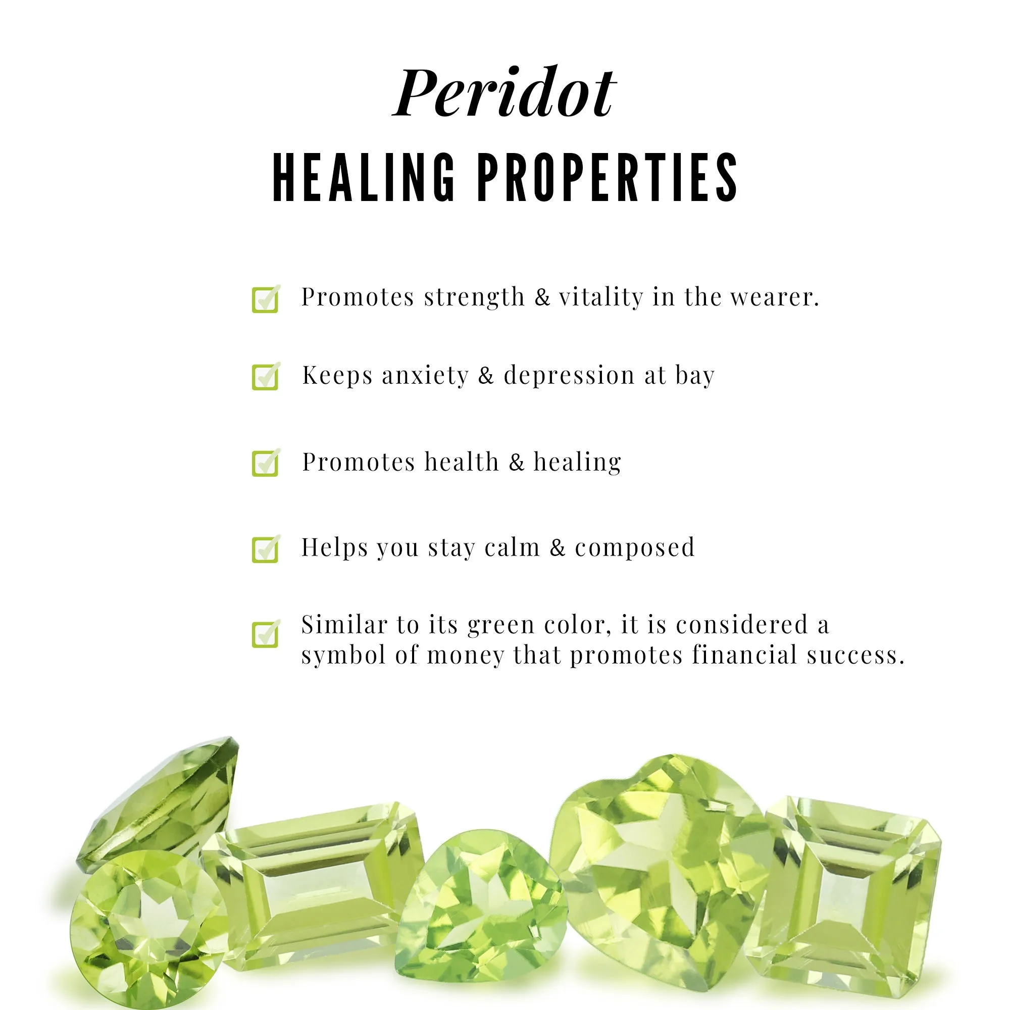 Natural Peridot Heart Ring Set with Diamond