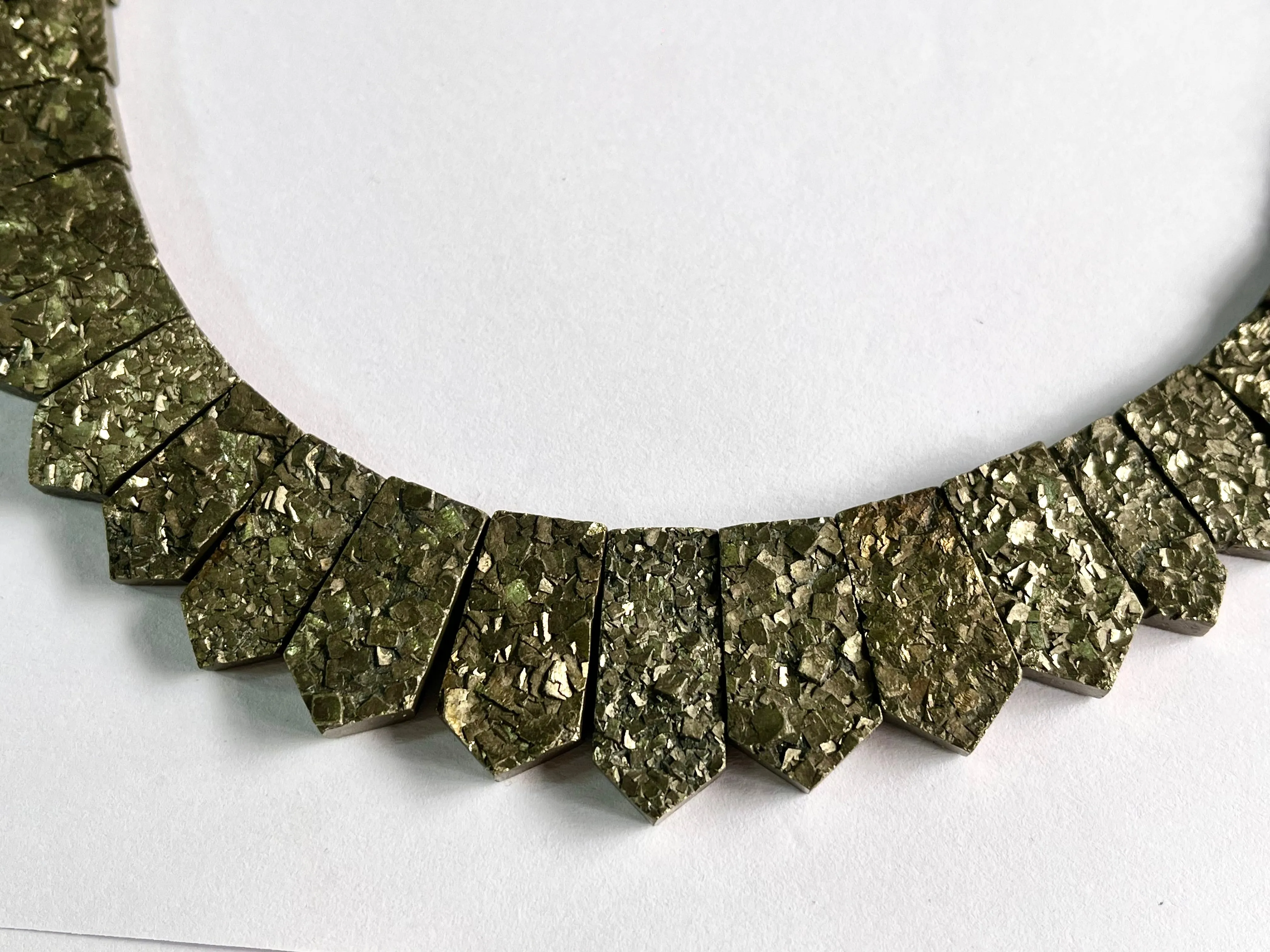 Natural Pyrite Bib necklace, Cleopatra Egyptian  Necklace