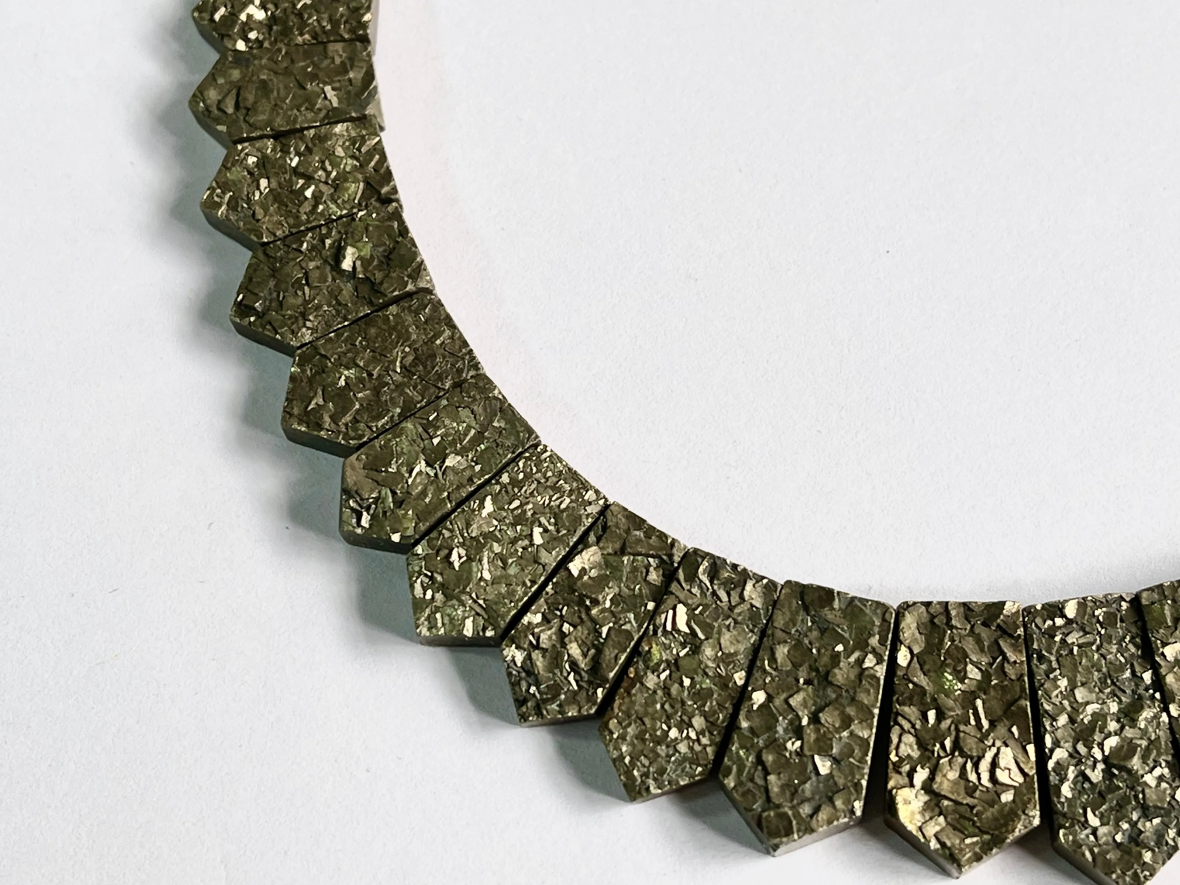 Natural Pyrite Bib necklace, Cleopatra Egyptian  Necklace