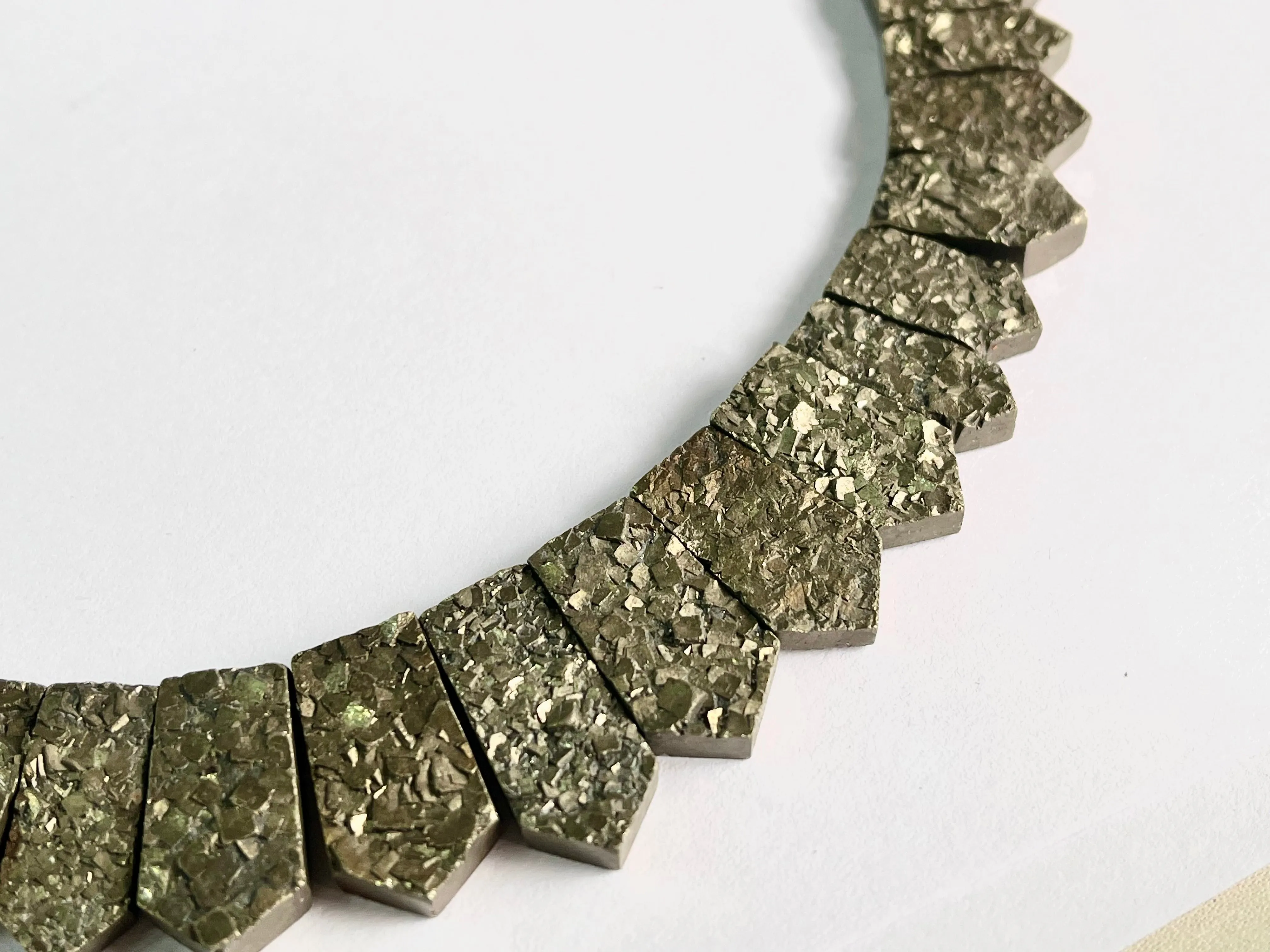 Natural Pyrite Bib necklace, Cleopatra Egyptian  Necklace