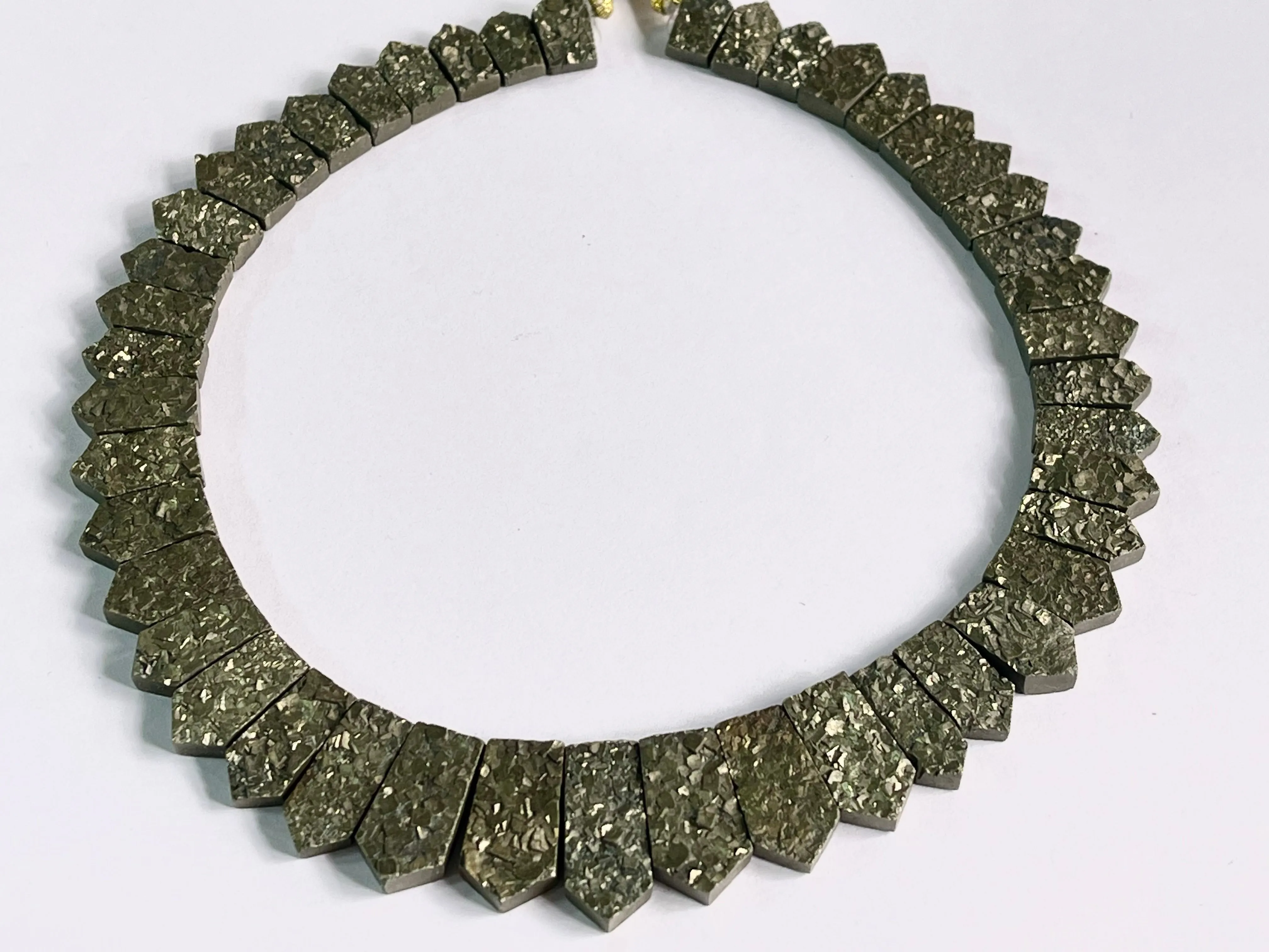 Natural Pyrite Bib necklace, Cleopatra Egyptian  Necklace