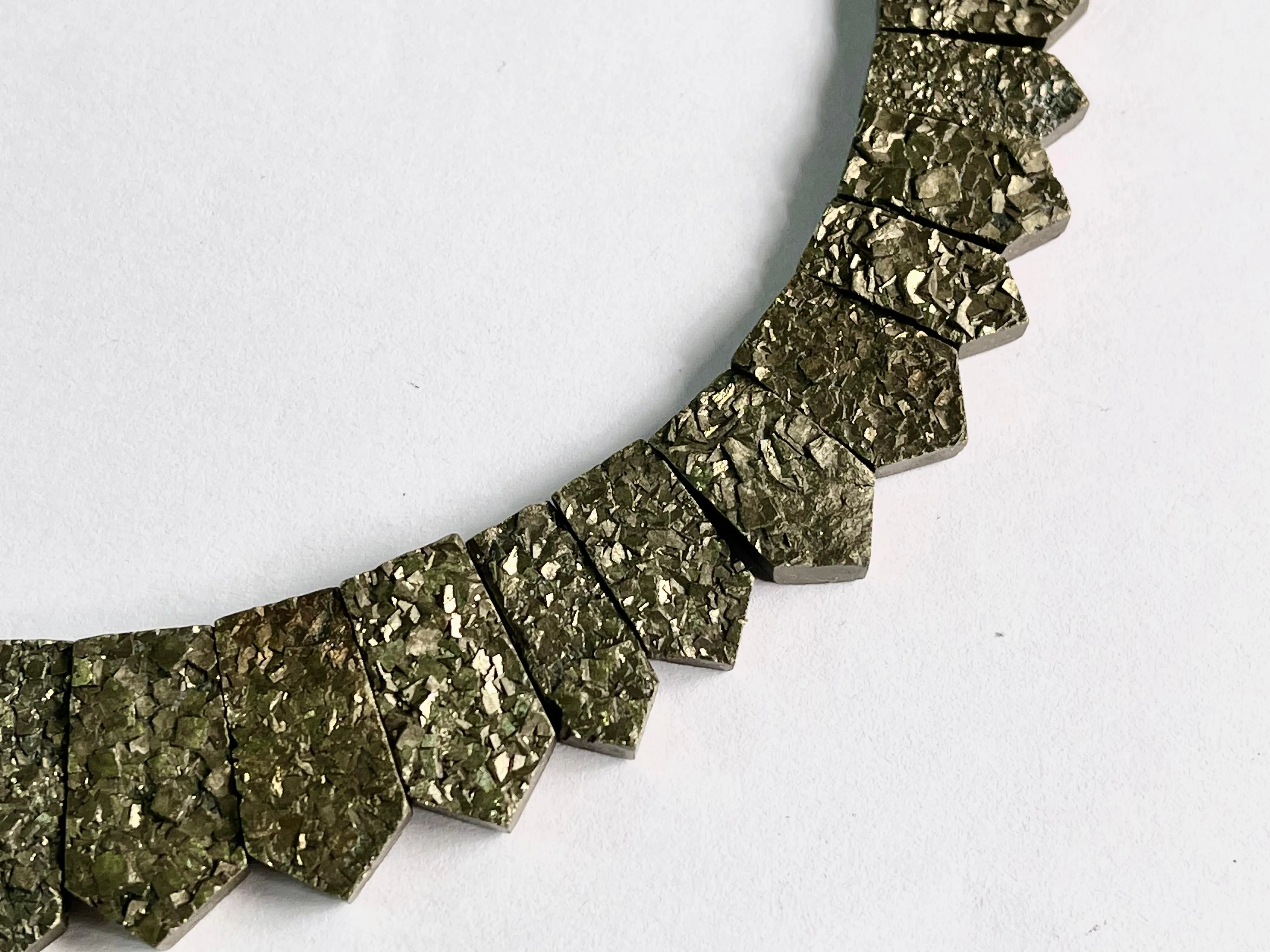 Natural Pyrite Bib necklace, Cleopatra Egyptian  Necklace
