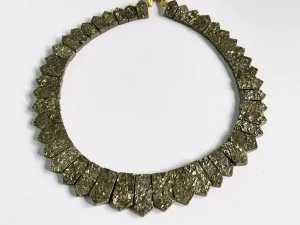 Natural Pyrite Bib necklace, Cleopatra Egyptian  Necklace