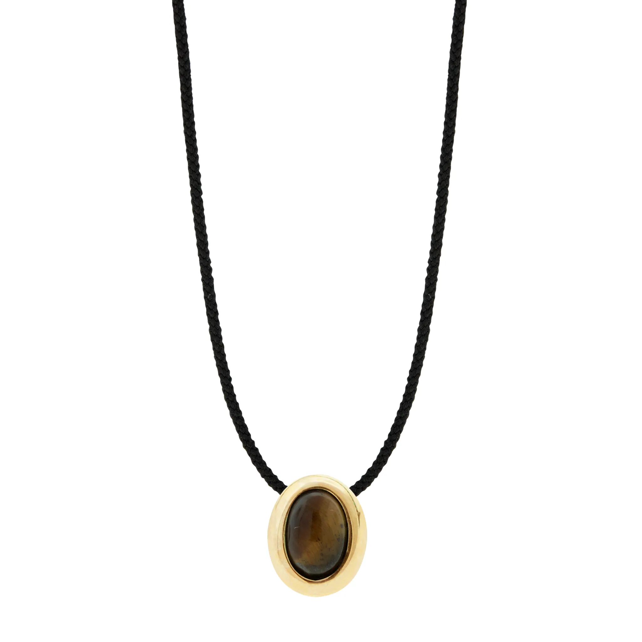 Oval Gemstone Cabochon on Cord Necklace