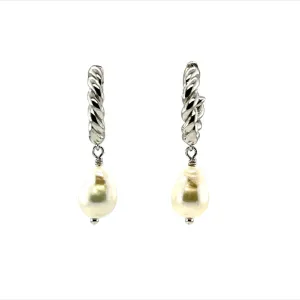 P311 Pearl Huggies Earrings