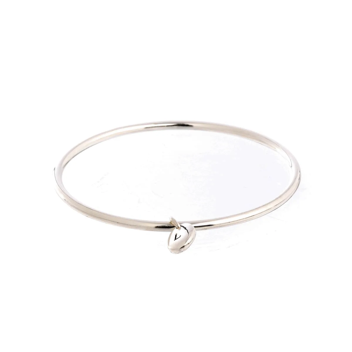 Personalised Pebble Silver Charm Bangle