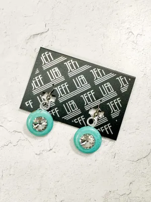 Petite Round Drop Earrings, Turquoise