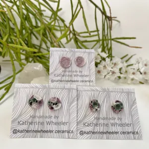 Purple   Green Coral Studs ~ Pick a Pair
