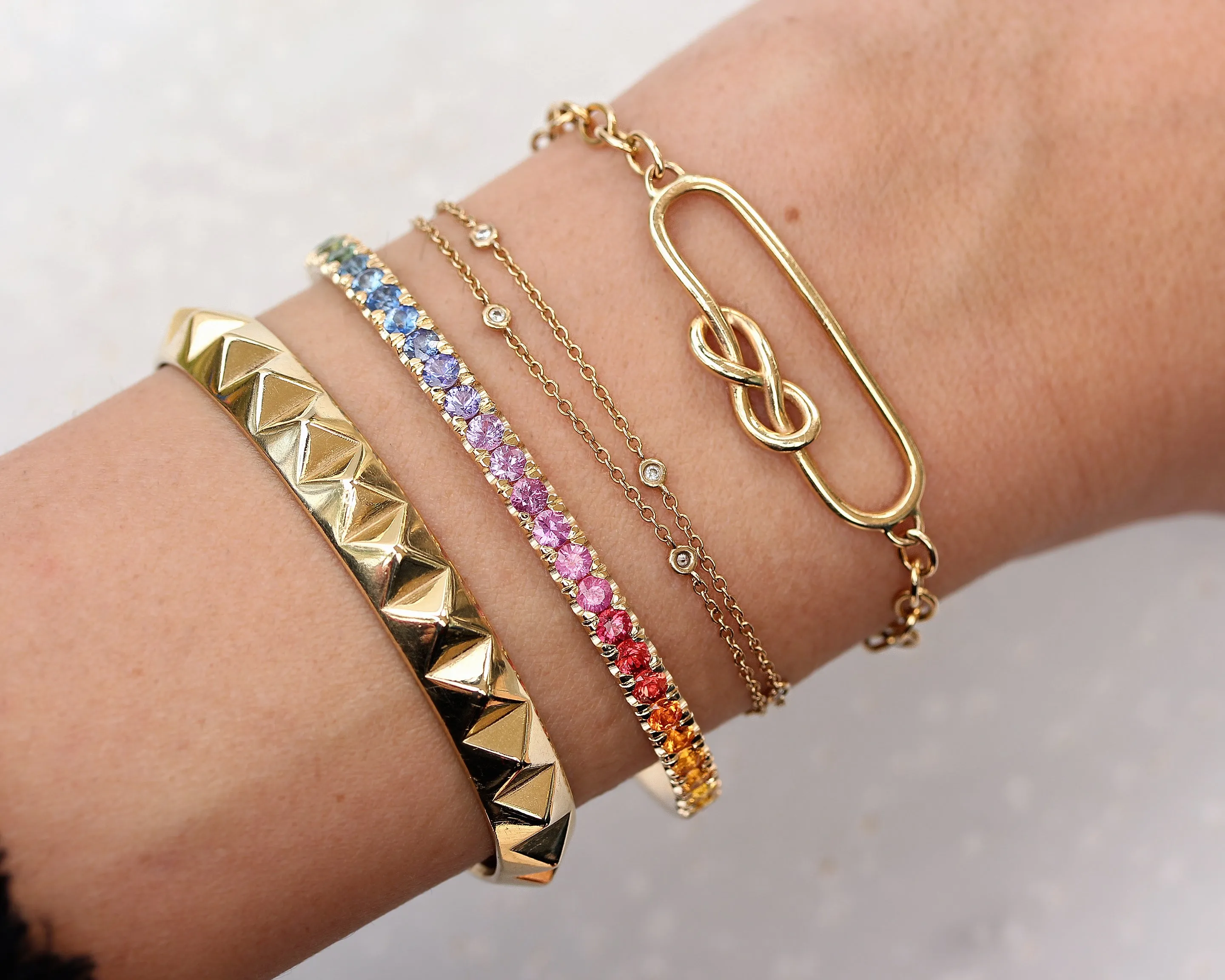 Pyramid Gold Cuff Bangle ♥