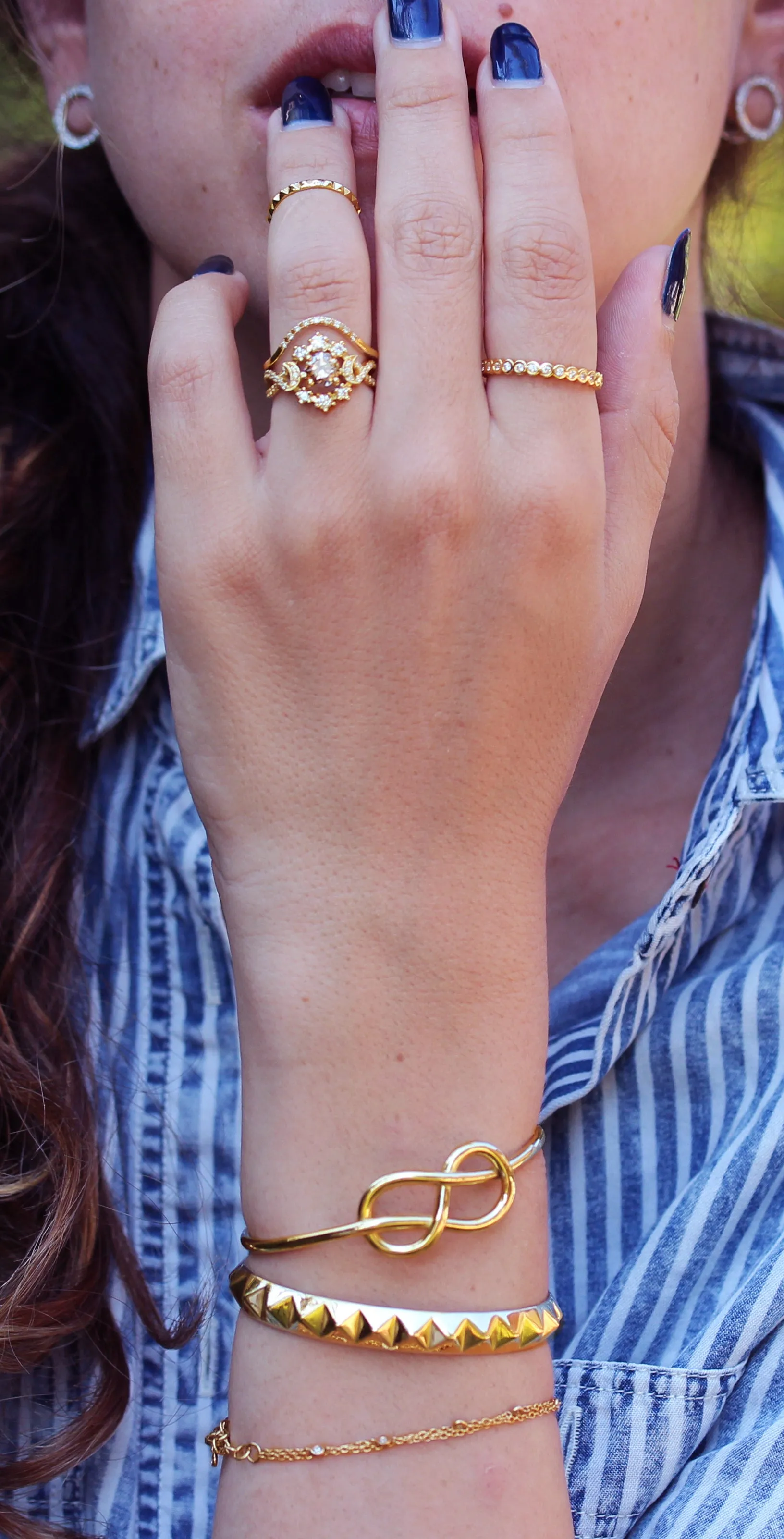 Pyramid Gold Cuff Bangle ♥