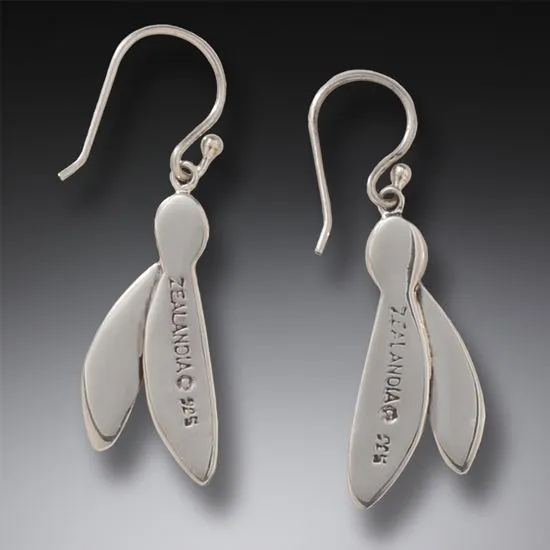 "Dragonfly Wing Earrings"  Paua, 14kt Gold Fill and Sterling Silver