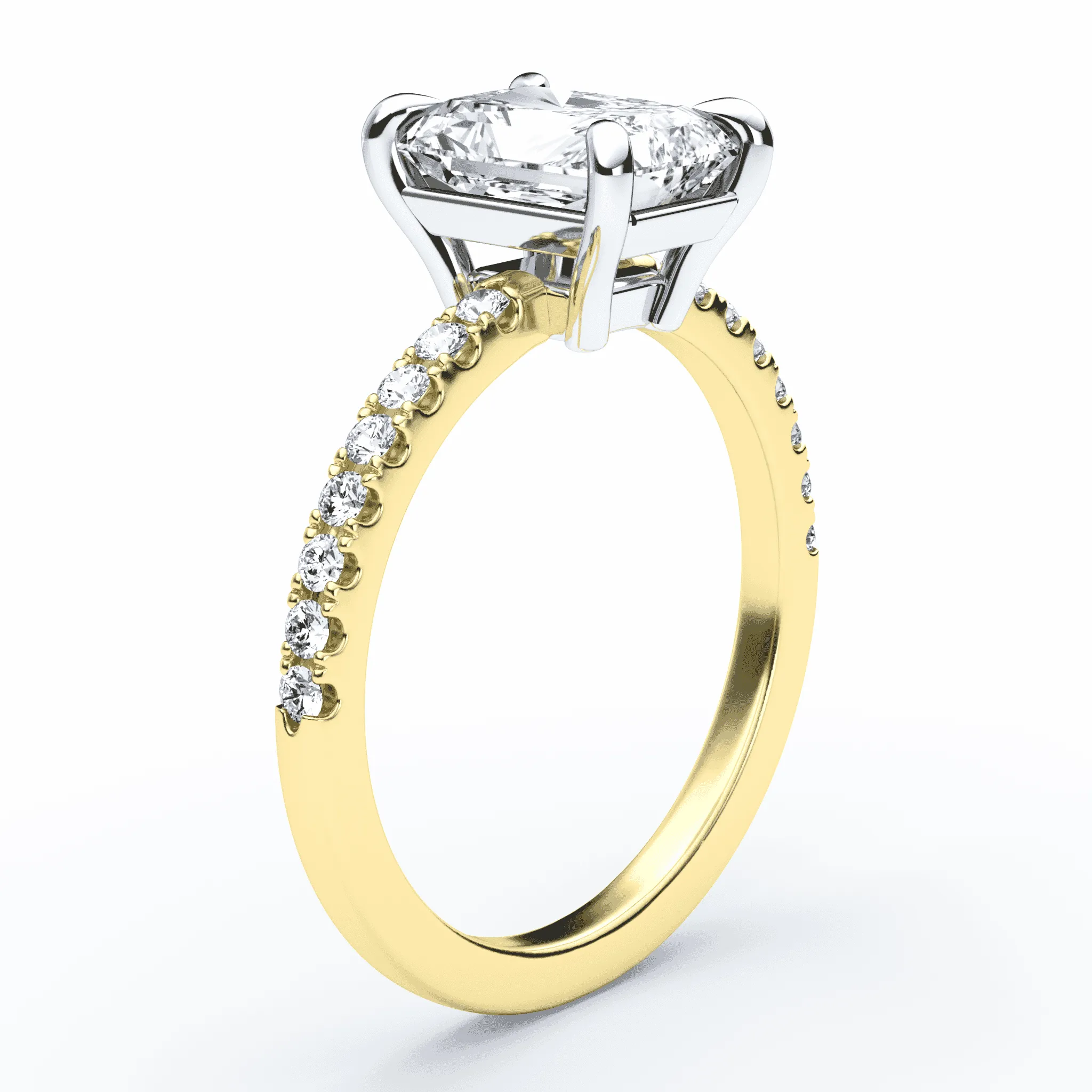 Radiant Cut Low Profile Pave Ring