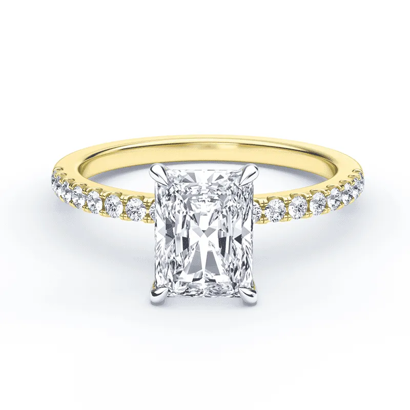 Radiant Cut Low Profile Pave Ring