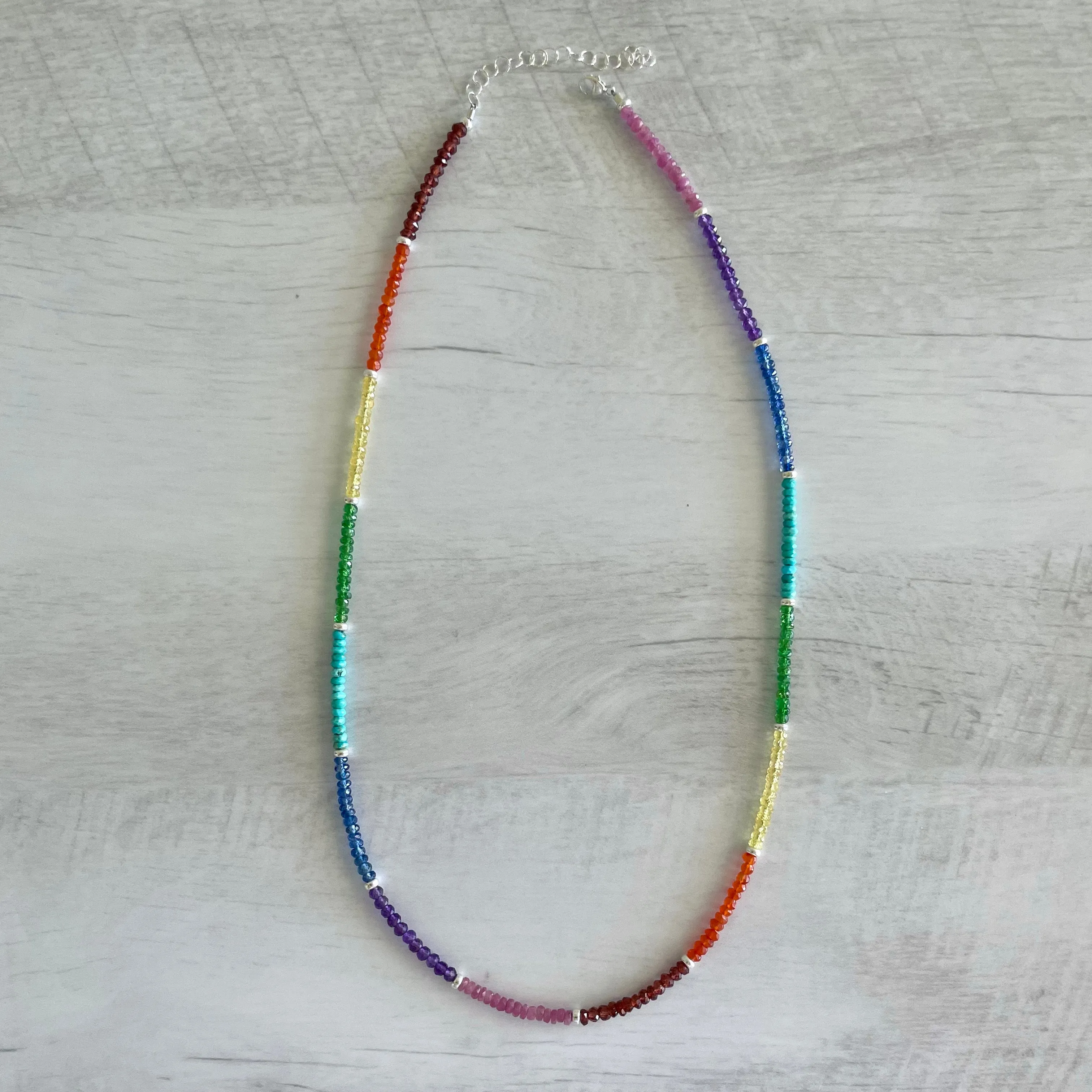 Rainbow Gemstone Beaded Necklace