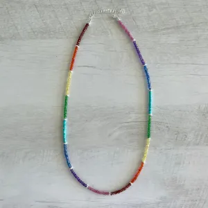 Rainbow Gemstone Beaded Necklace