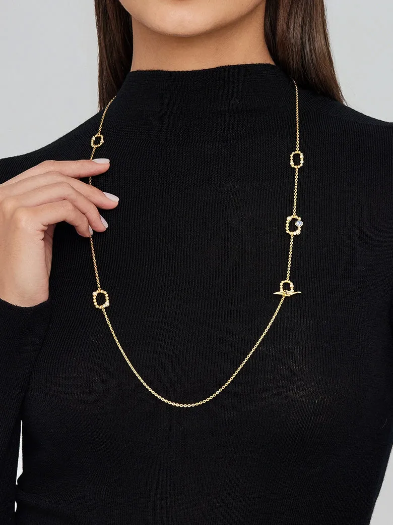 Rectangles Charm Beaded Necklace