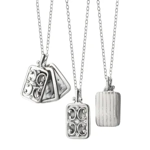 Rectangular Gate Locket in White Gold