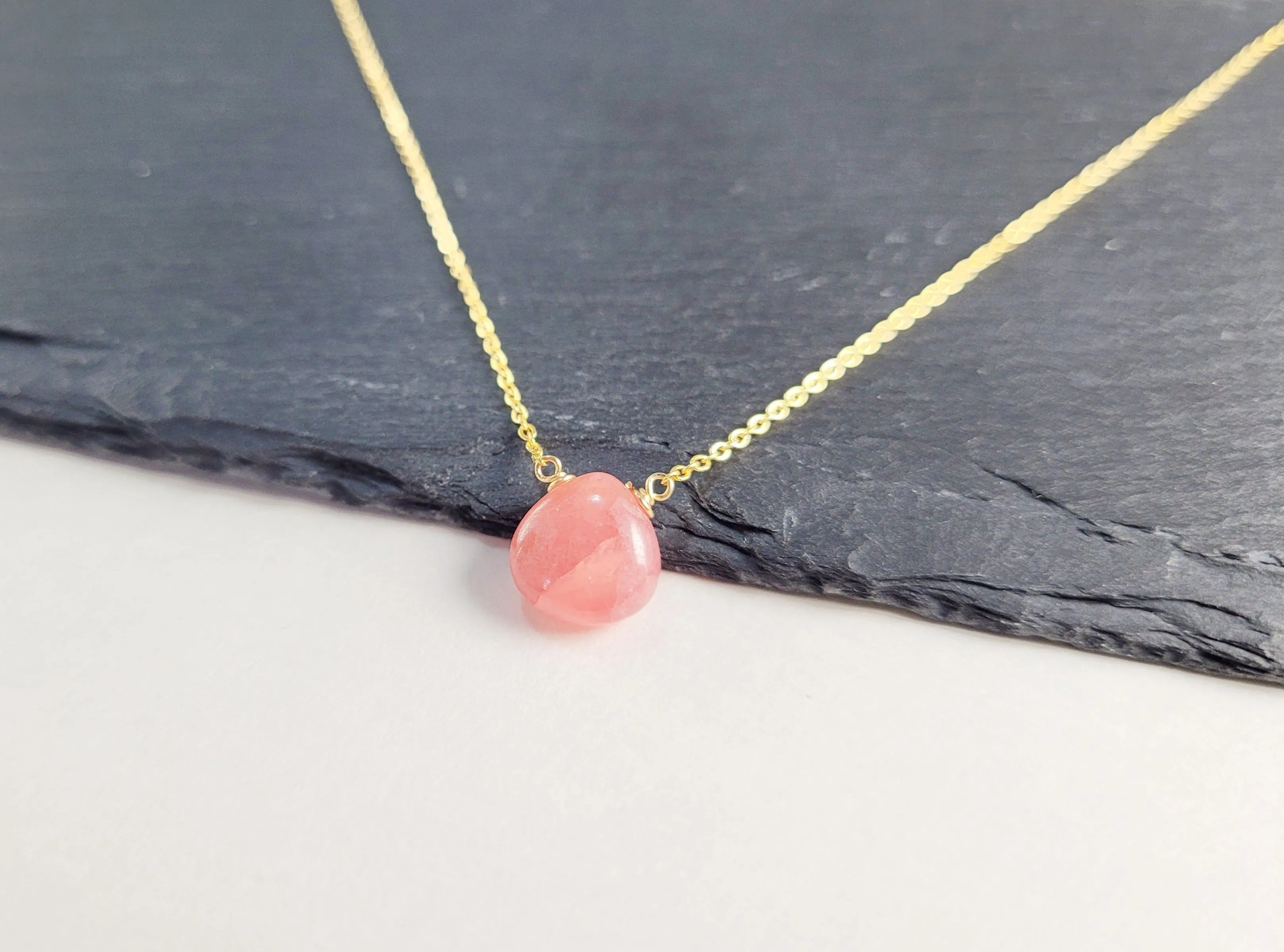 Rhodochrosite Heart Necklace