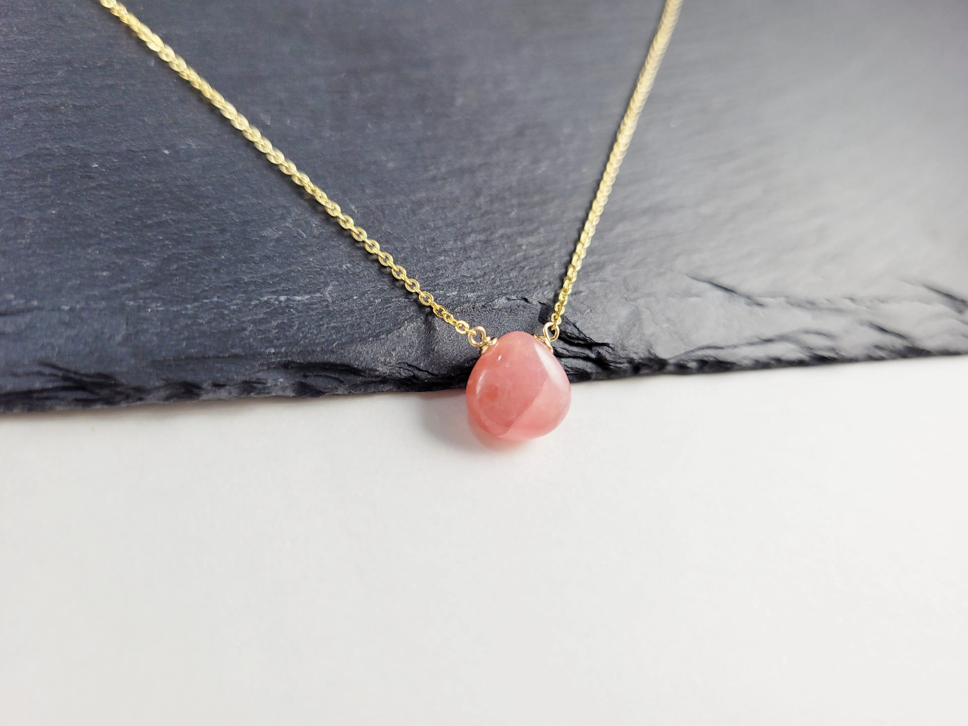 Rhodochrosite Heart Necklace