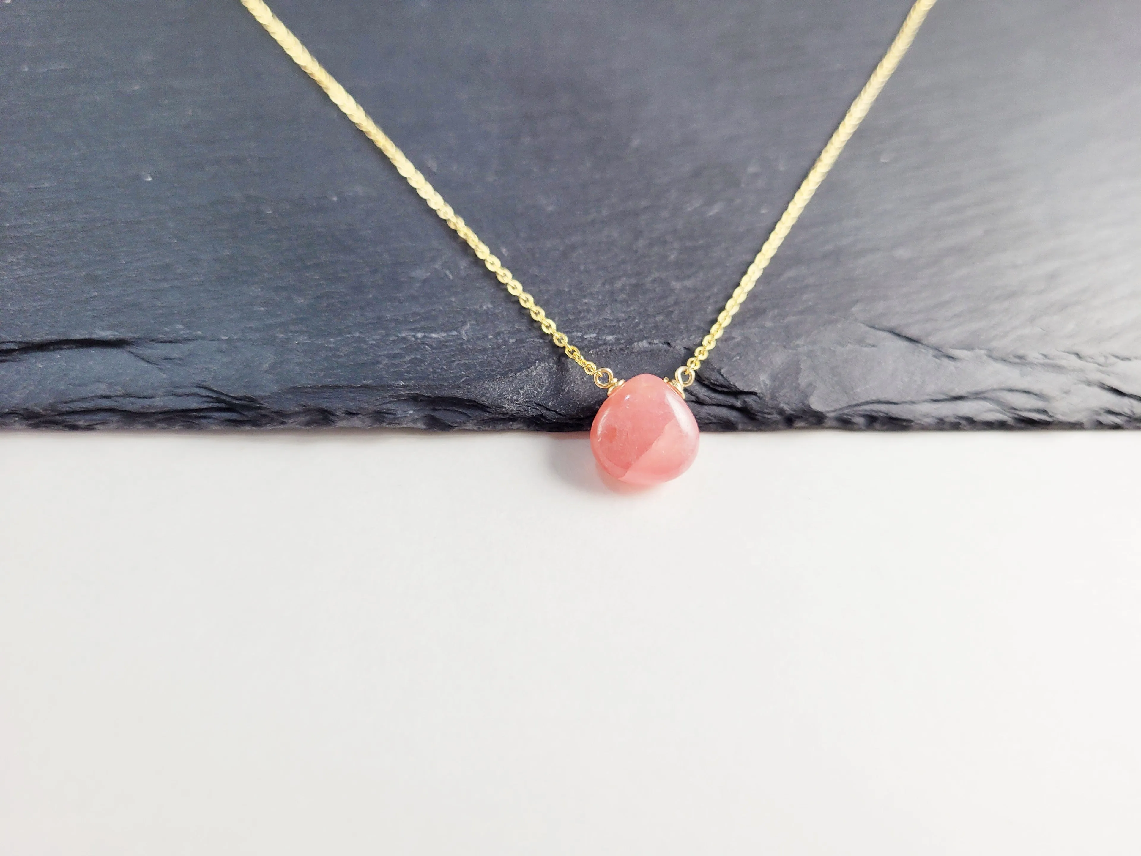 Rhodochrosite Heart Necklace