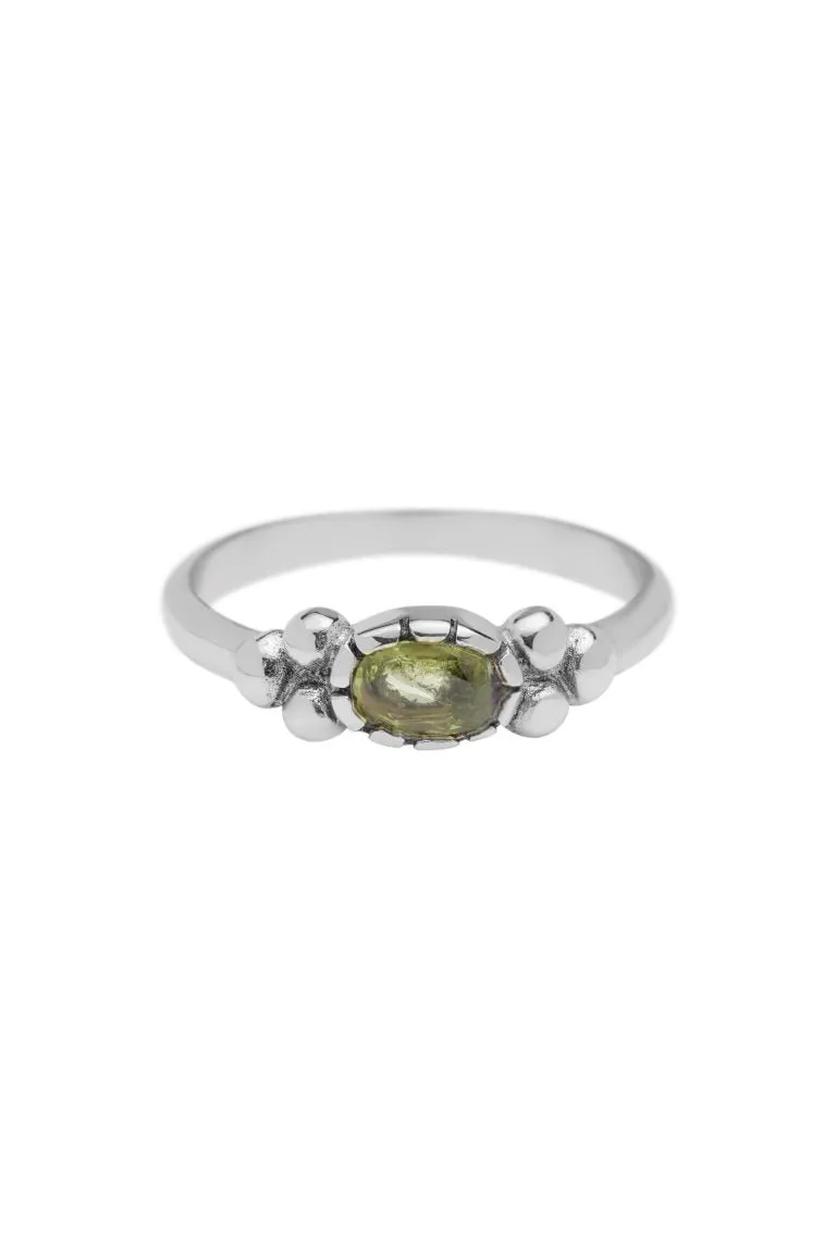 Ring Peridot Dots Silver