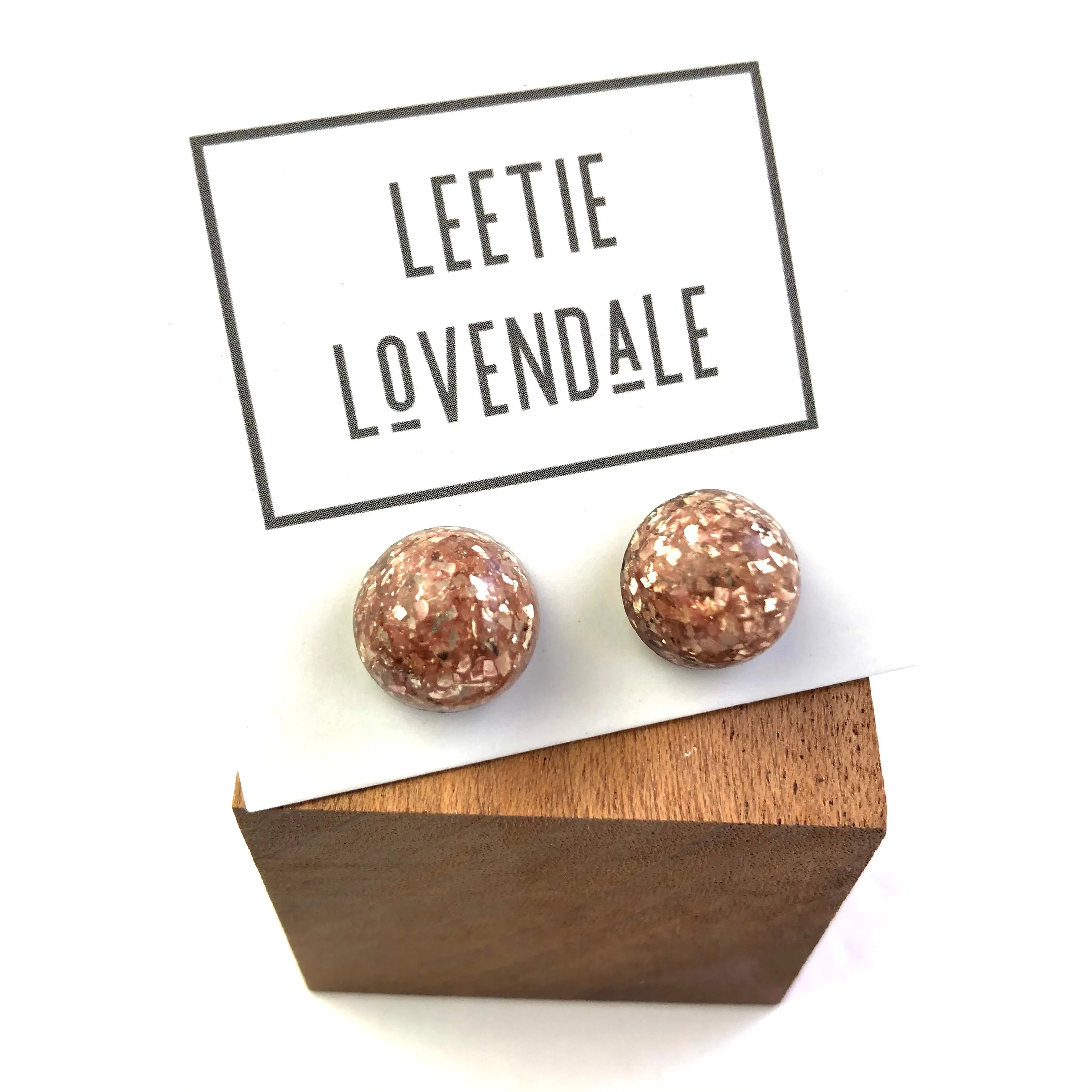 Rose Gold Glitter Gumdrop Earring