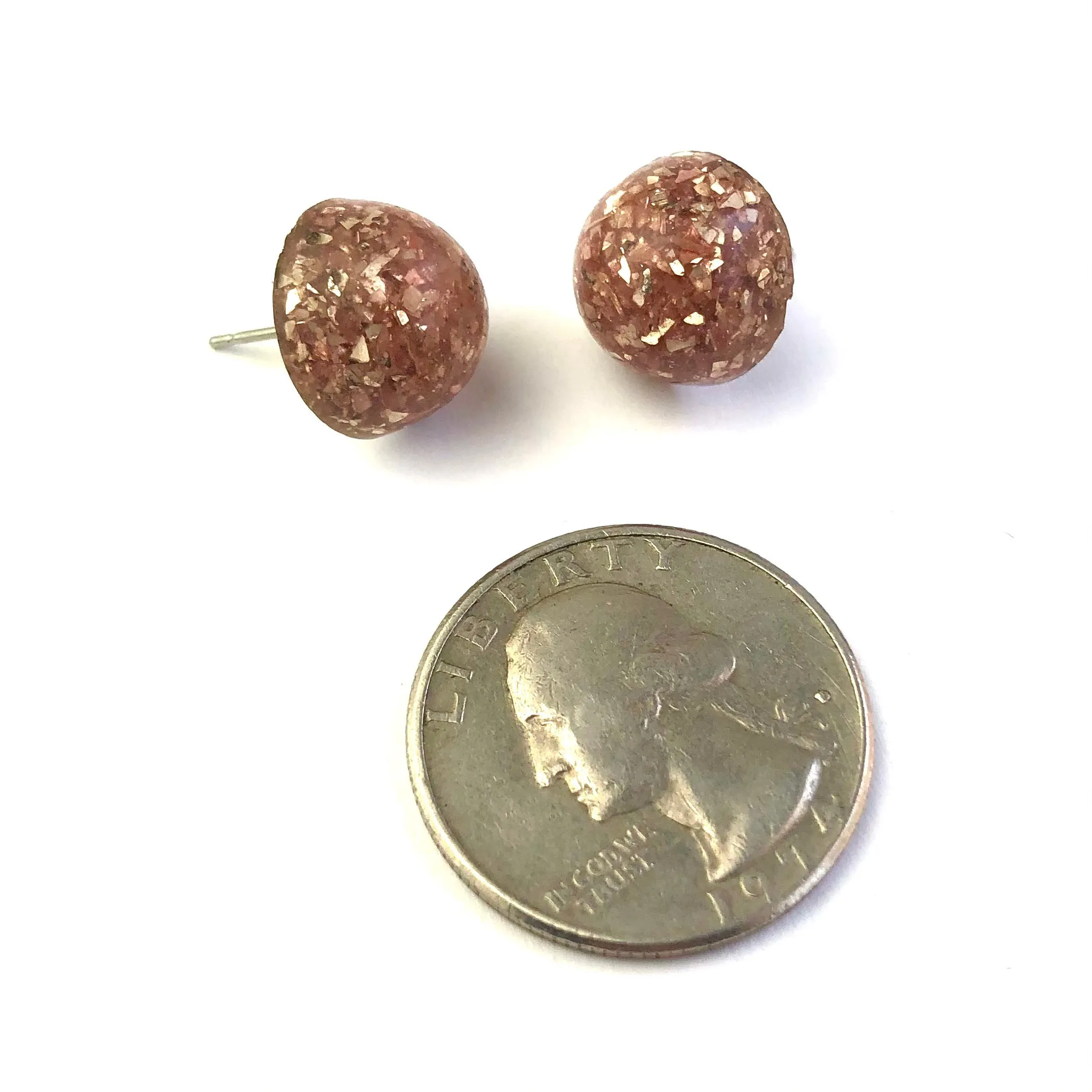 Rose Gold Glitter Gumdrop Earring