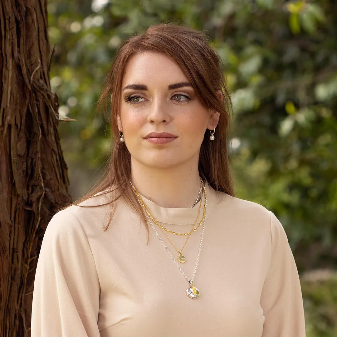 Round Locket Necklace | White Gold