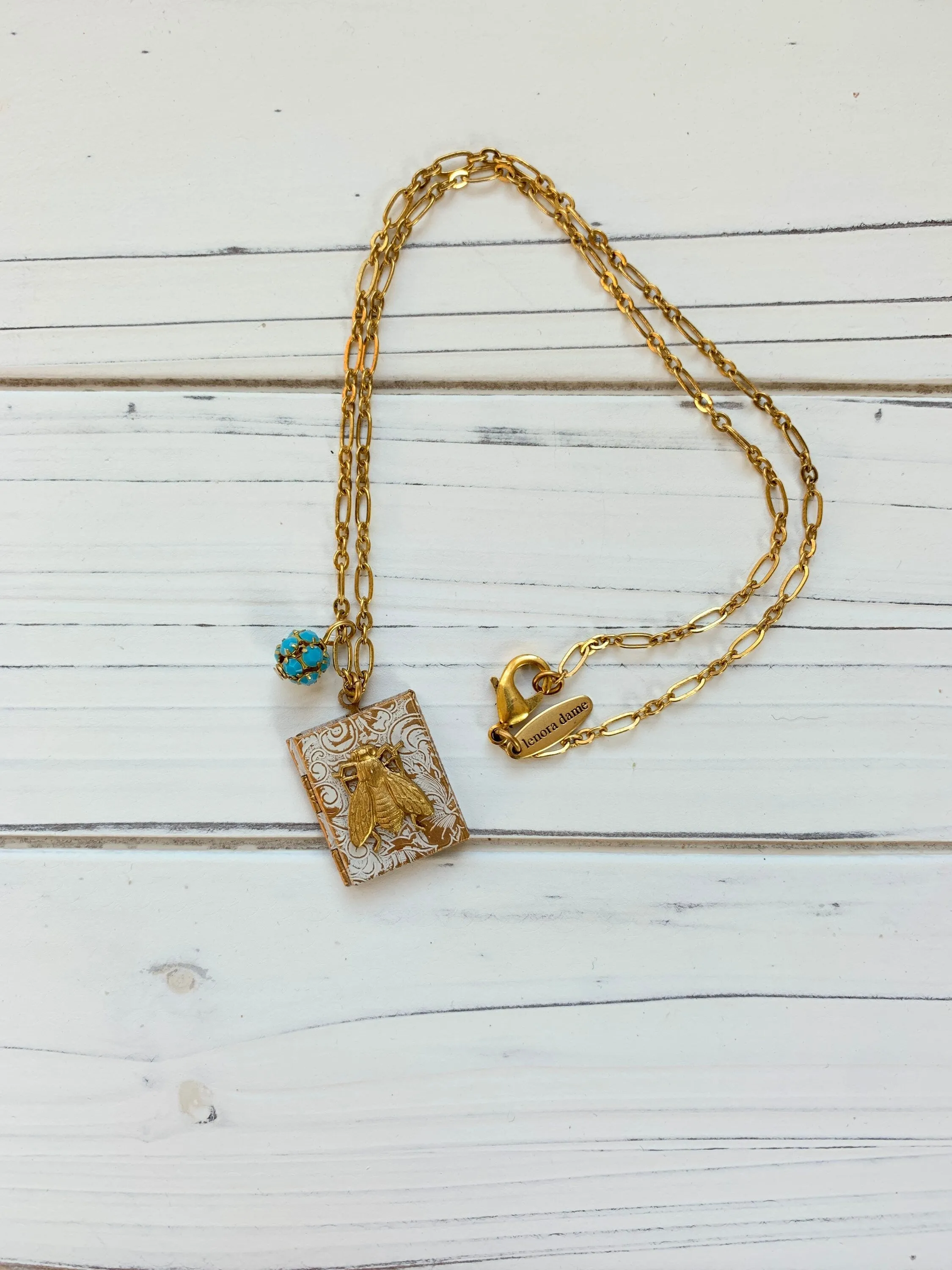 Shoo Fly Book Locket Necklace