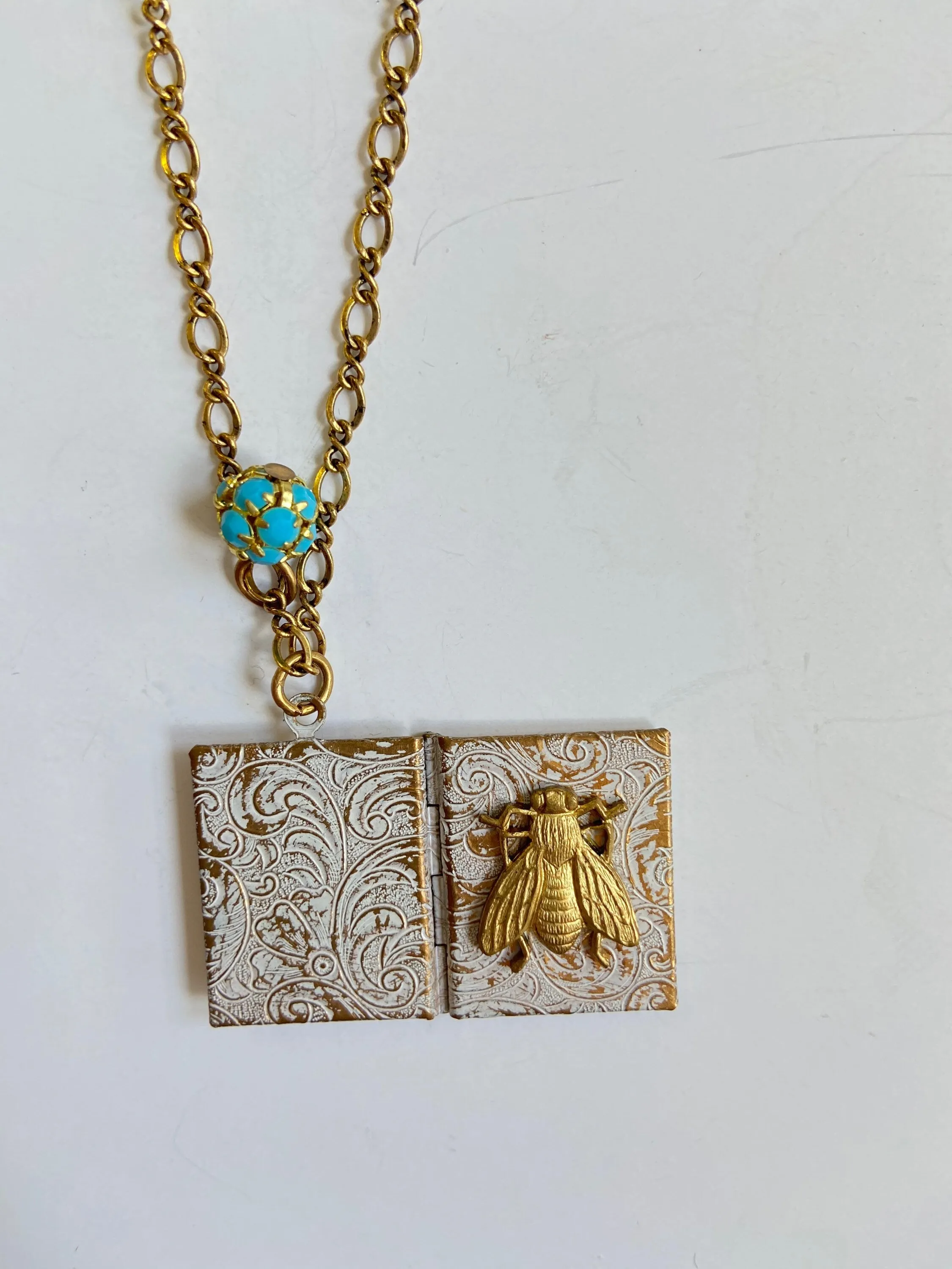 Shoo Fly Book Locket Necklace