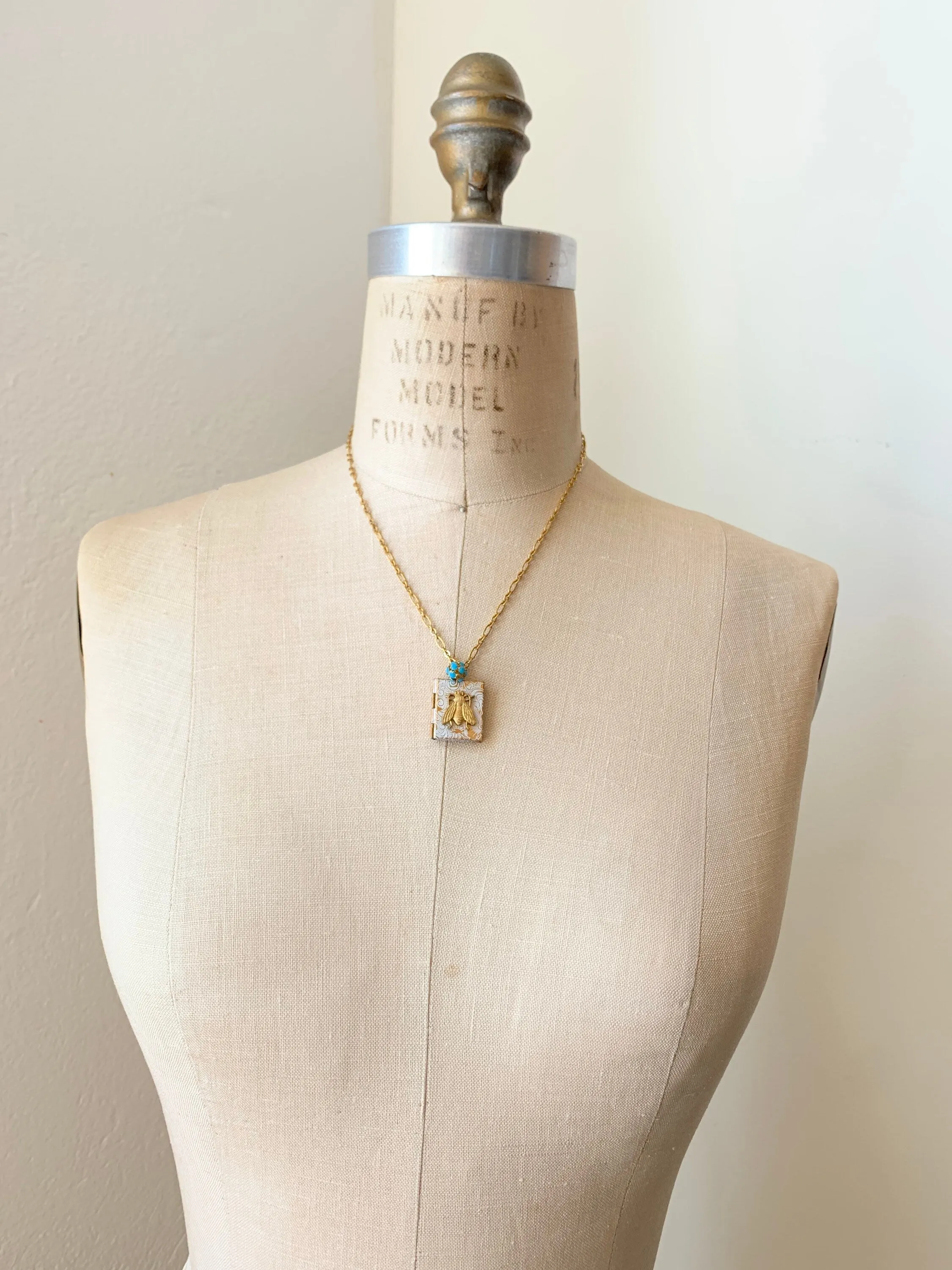 Shoo Fly Book Locket Necklace