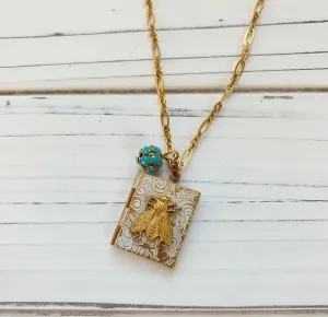 Shoo Fly Book Locket Necklace