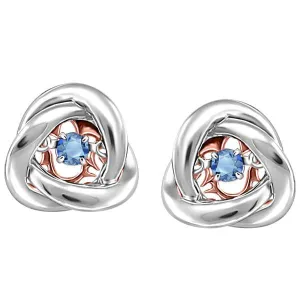 Silver and Rose Gold Blue Topaz Luminance Earrings