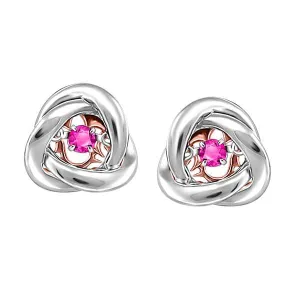 Silver and Rose Gold Pink Topaz Luminance Earrings