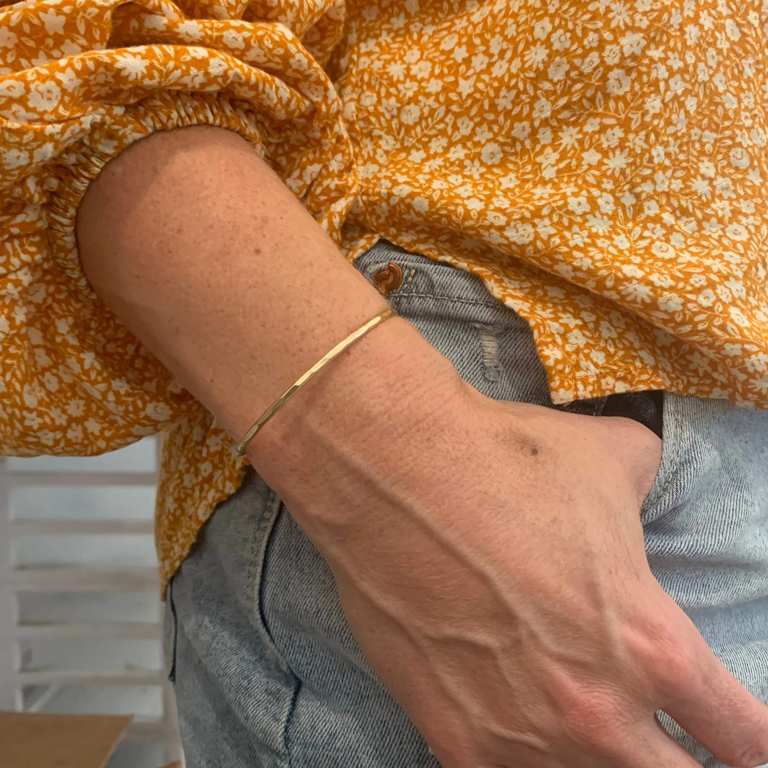 Simple Hammered Cuff