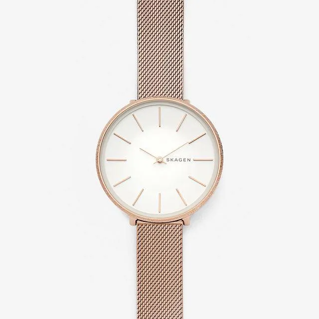 Skagen Ladies' Karolina Rose Tone Silk Mesh Watch SKW2726