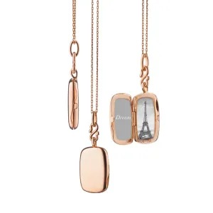 Slim "Britt" Rose Gold Locket Necklace
