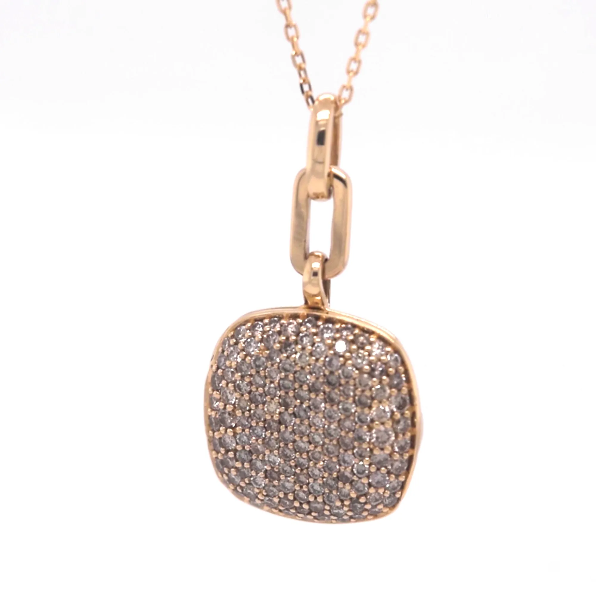Slim "Rae" Locket Necklace with Champagne Diamonds