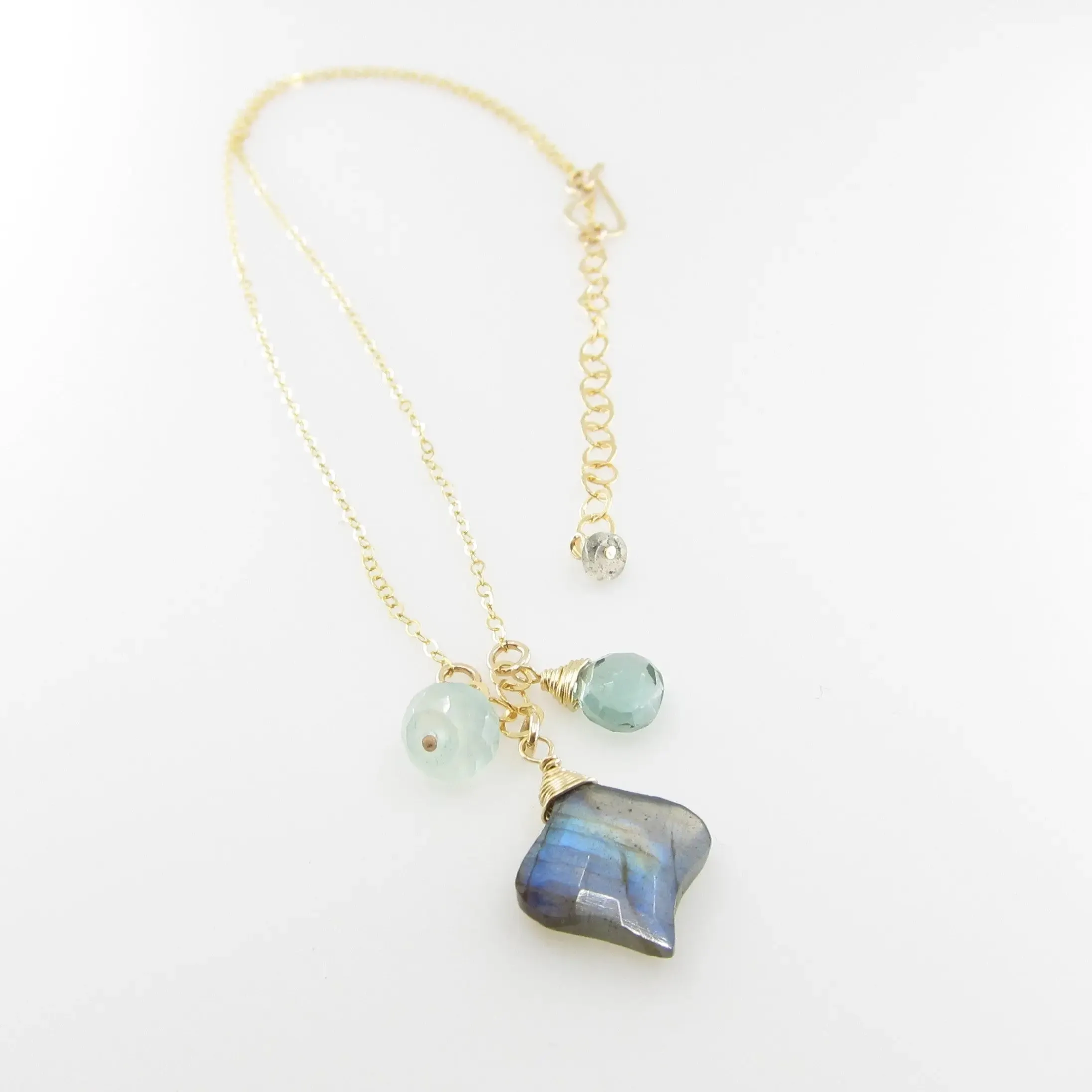 Small Gemstone Cascade Necklace with Labradorite