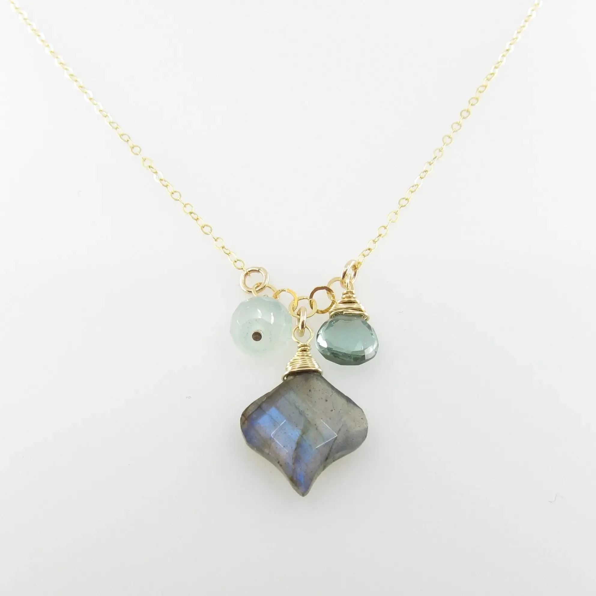 Small Gemstone Cascade Necklace with Labradorite
