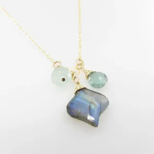 Small Gemstone Cascade Necklace with Labradorite