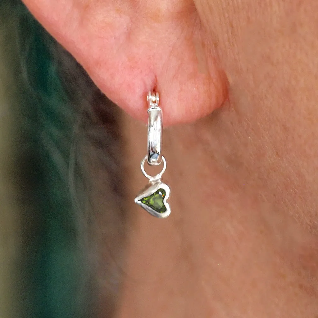 Small Hoops with Peridot