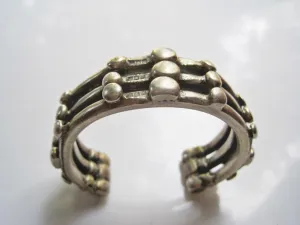 Small Triple Tier Nubian Silver Currency Bracelets Made in Egypt