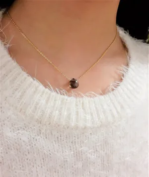 Smoky Quartz Heart Briolette Necklace