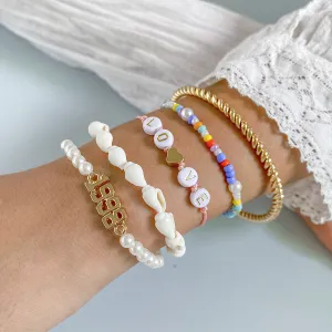 Stacked Twist Ring Shell Jewelry