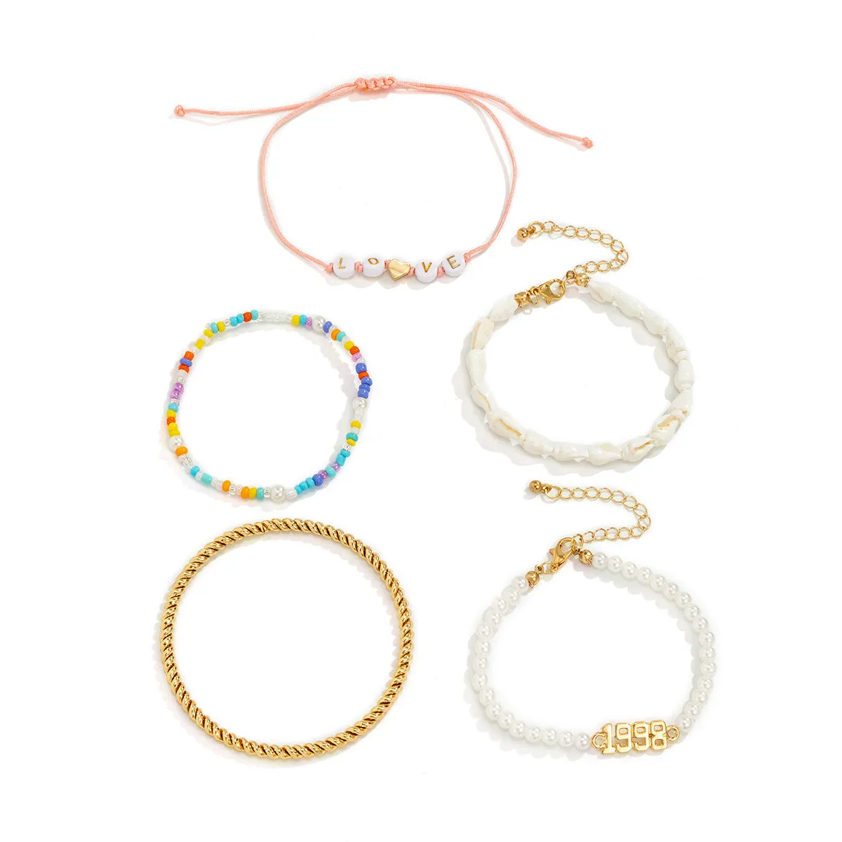 Stacked Twist Ring Shell Jewelry