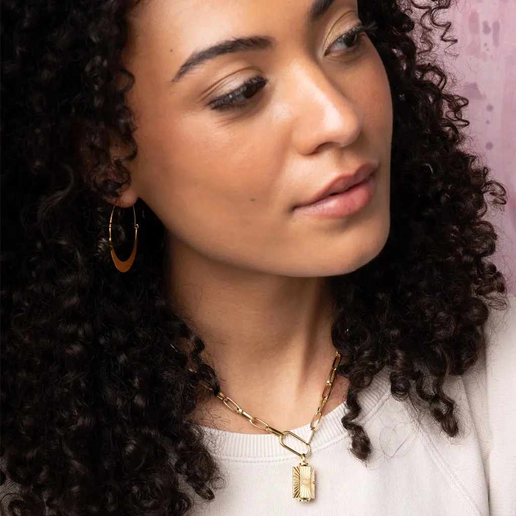 Stella Locket Necklace - Transformation/African Turquoise/Gold