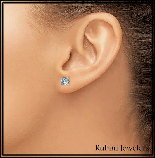 Sterling Silver Blue Topaz Post Earrings